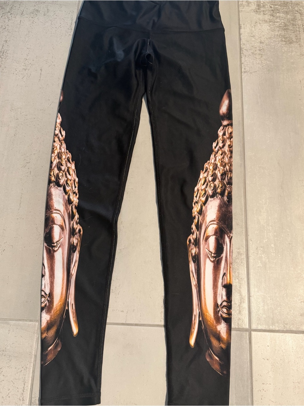 Black Women’s Noli Leggings with Gold Buddha Print Size XS